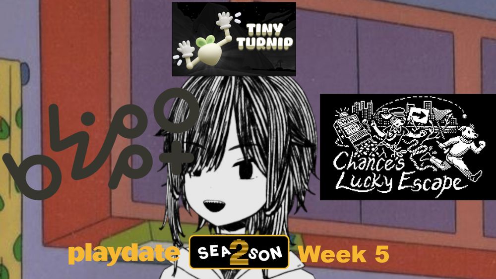 Time to look at Playdate Season 2 Week 5 Games.
Tiny Turnip and Chance's Lucky Escape 
Streaming on Twitch and Youtube! 