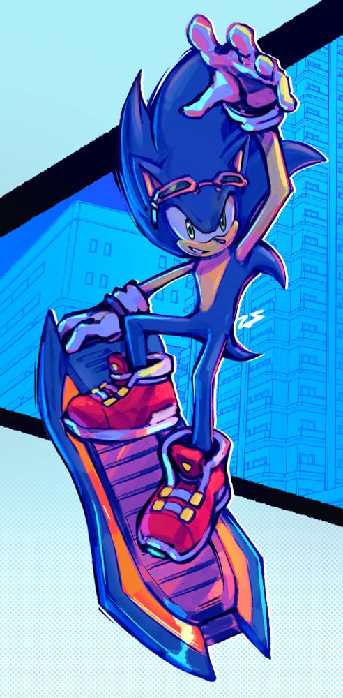 Very random sonic riders doodle for the day is a funny way of saying "Micro needed a new phone wallpaper" Anyway I didn't get to draw sonic on his bday, and instead drew shadow lololol, so this is super late. But its my anniversary at my job so I decided to treat myself to something I wanna go back to: drawing sonic characters. For the kid me that used to collect the comics and draw blue rats on everyone's desks So you might see more of that 😎😎