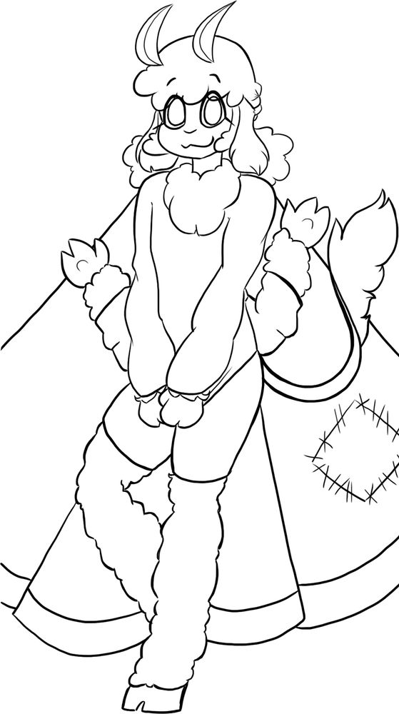 My fursona Carden (he/him), a mix of a sheep and moth 