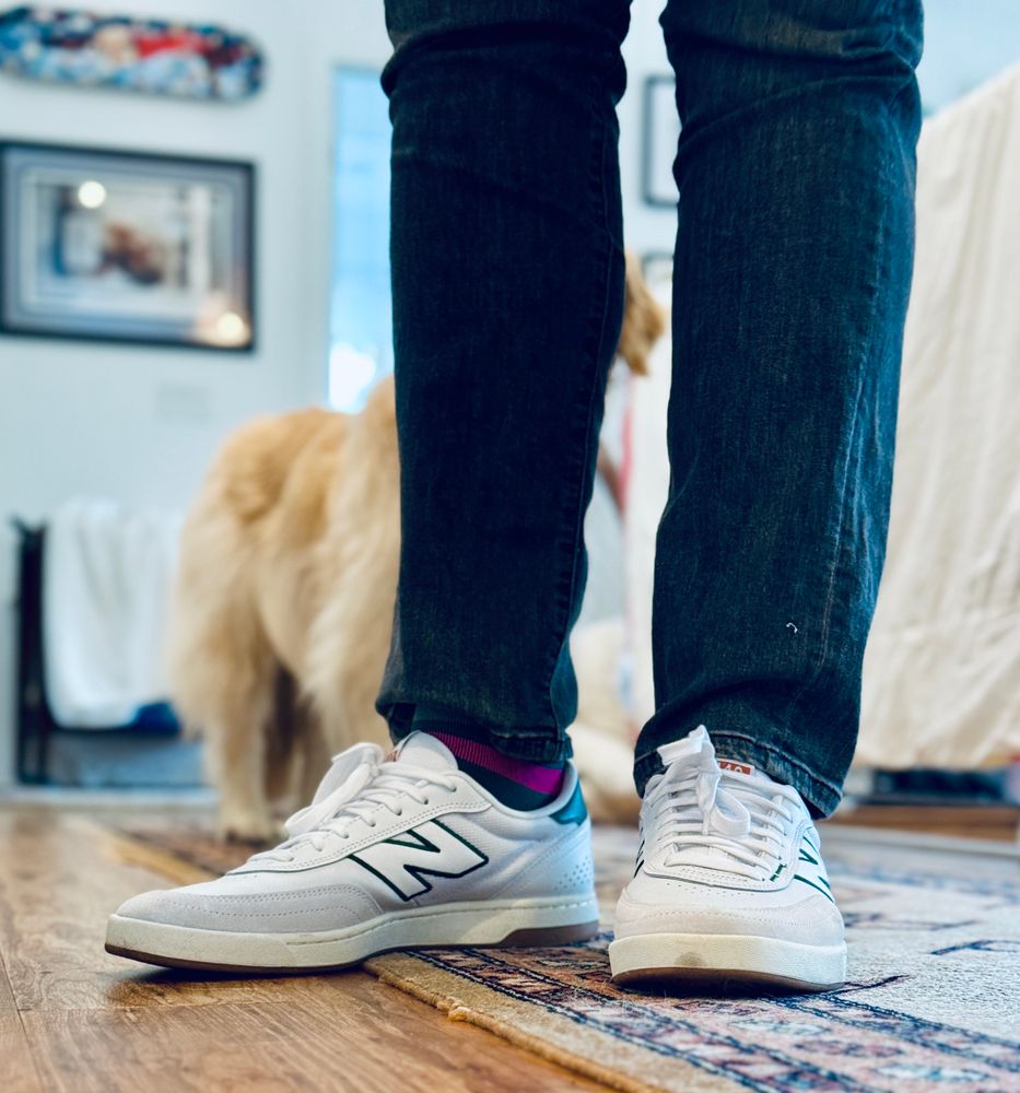 Shoes and Lucy dog behind me