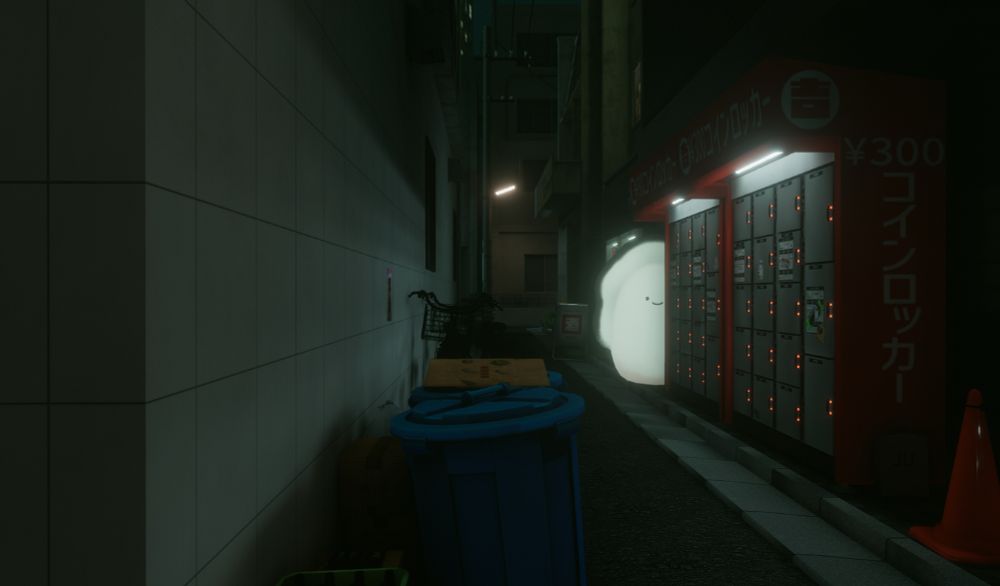 VRChatのスクショ
夜中に牡蠣が路地裏からこちらを見ている