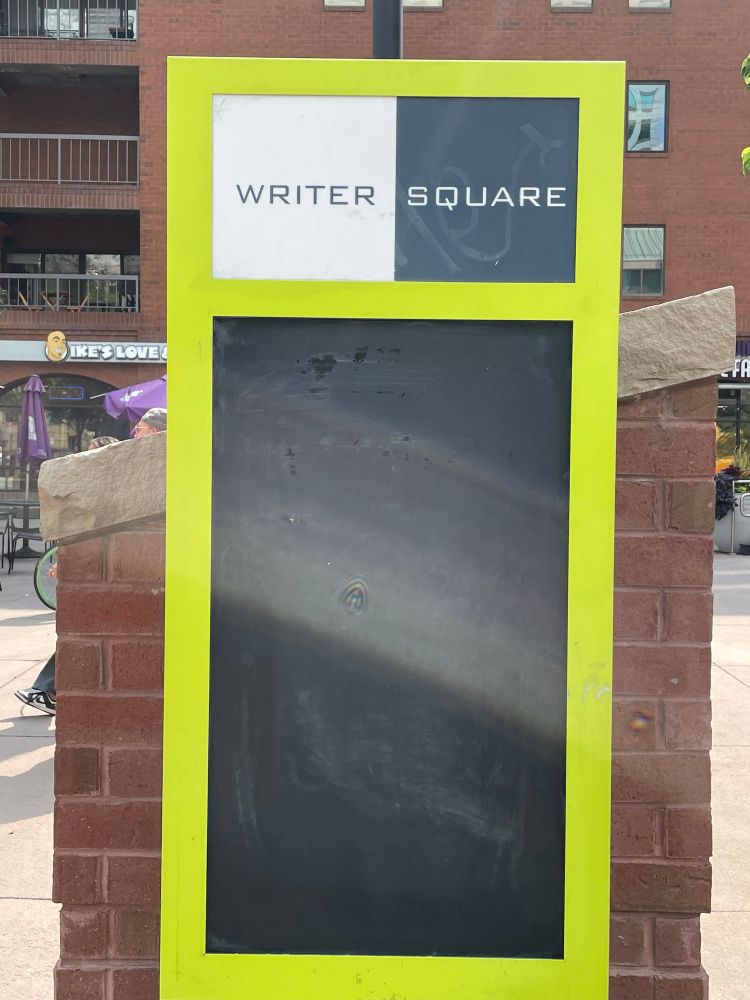 Writer Square chalkboard, Denver 