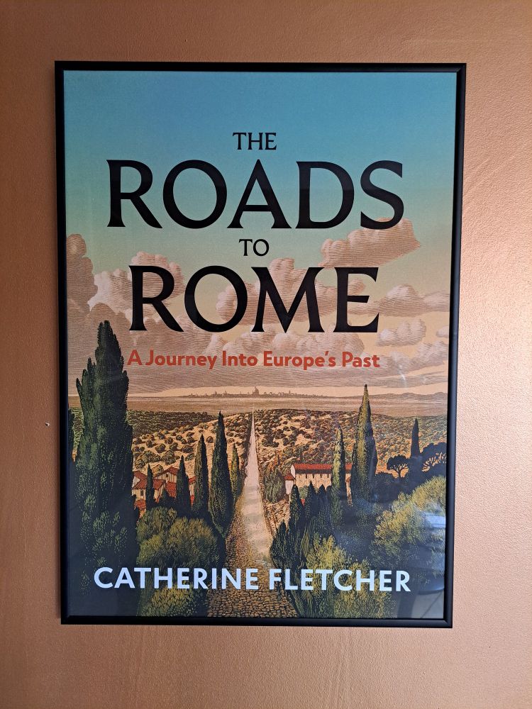 Poster version of book cover in previous photo - looks the same but in a black picture frame and without the quotes.