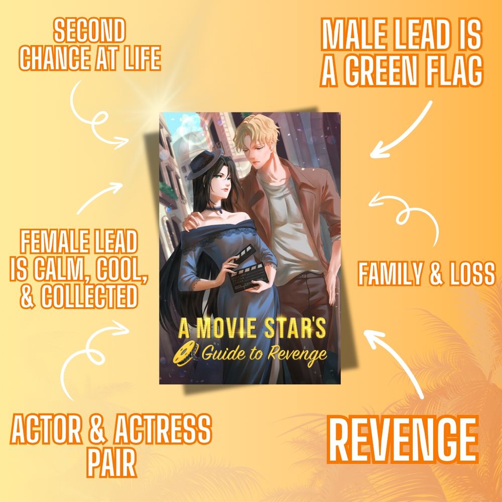 A collection of themes about the novel 'A Movie Star's Guide to Revenge' including 'revenge' and 'male lead is a green flag.'