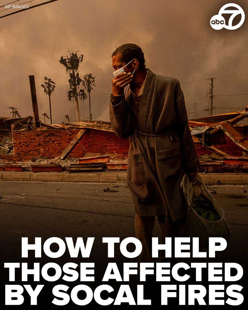 Want to know how to help with the SoCal Wildfires? Here is a list of organizations where you can help those affected by the fires. https://abc7.com/post/socal-wildfires-how-can-help/15779040/