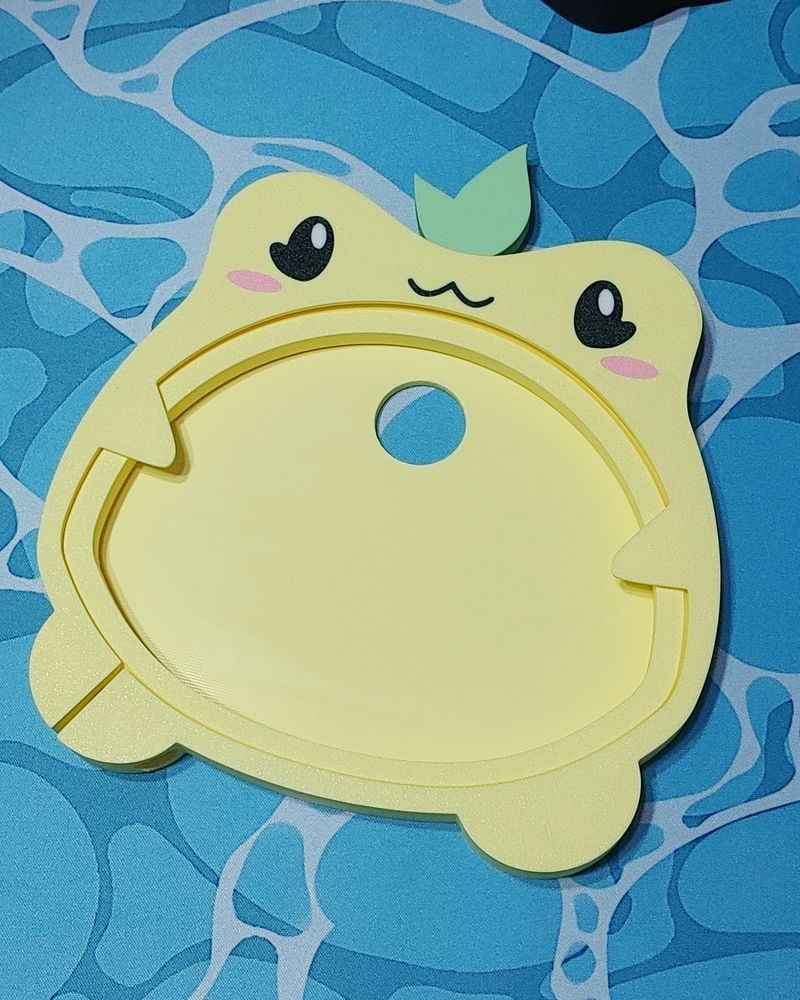 lemon frog embroidery hoop