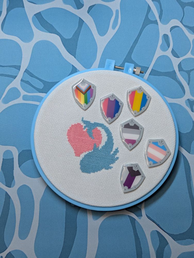 Shield shaped pride flags