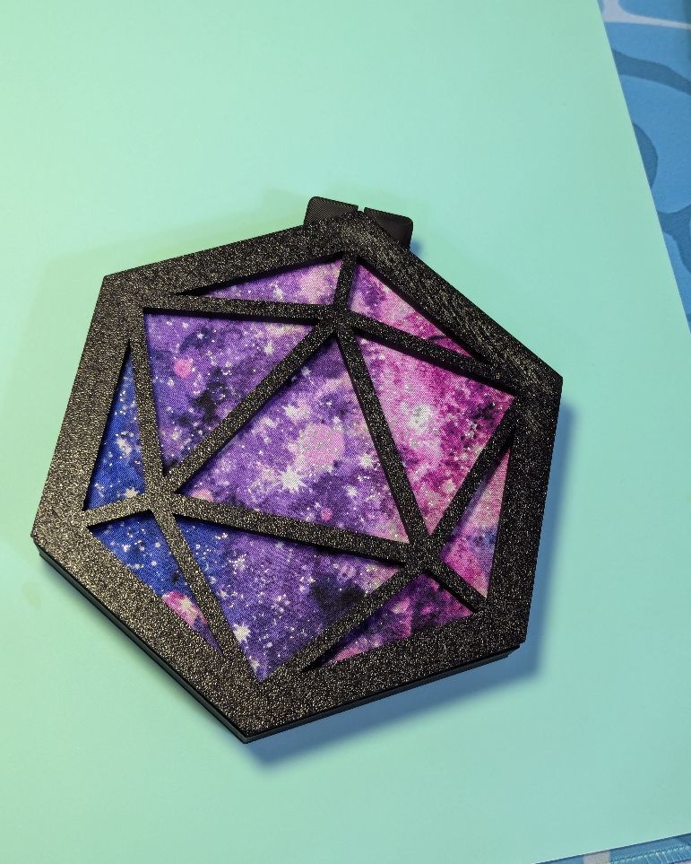 embroidery hoop shaped like a D20