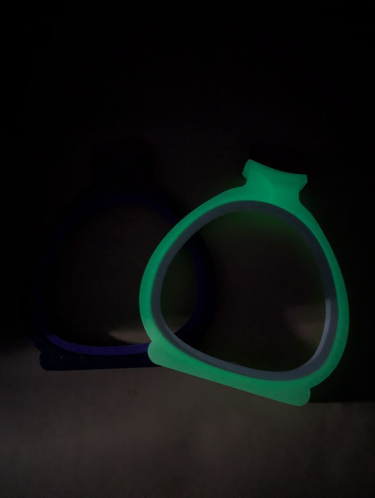 glow in the dark green potion bottle shaped embroidery hoop 