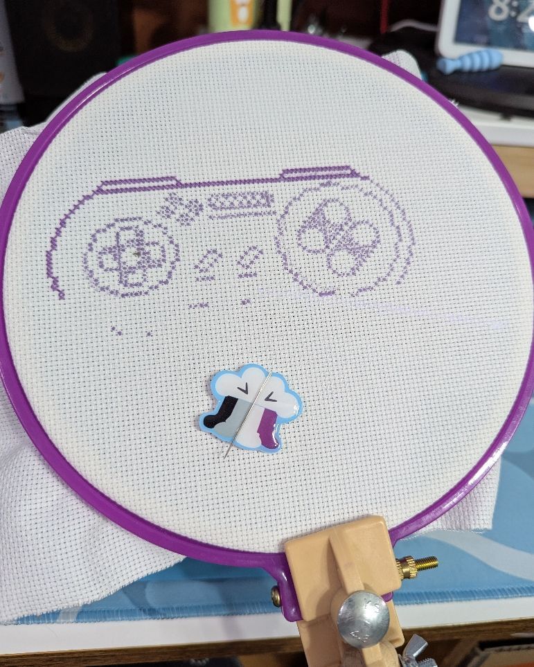 snes game controller cross stitch. 