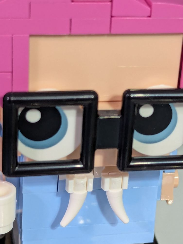 close up of the eyes on the pink haired one. I got them from a Lego gingerbread man