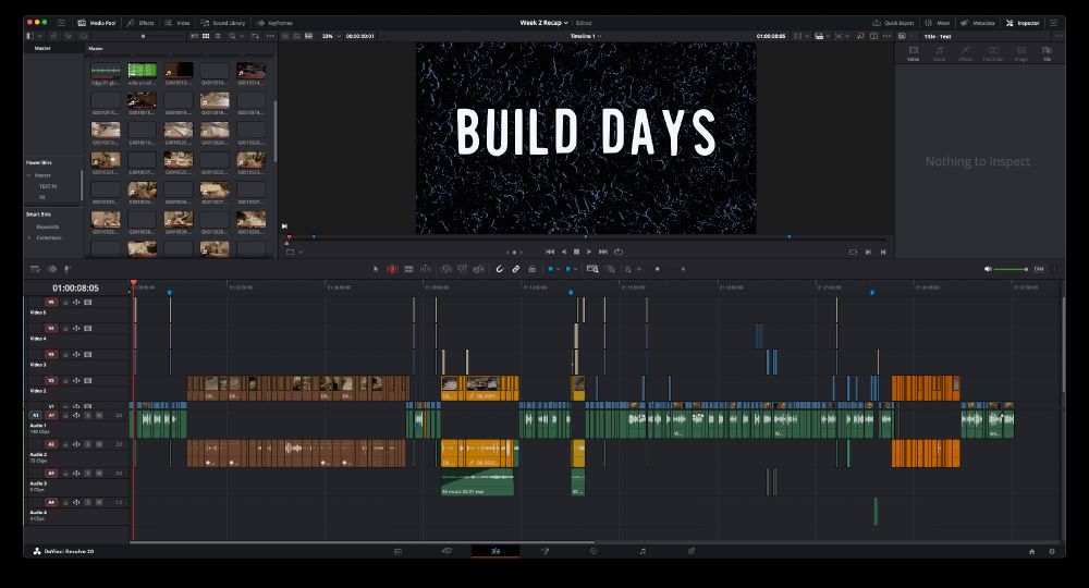 screenshot of DaVinci Resolve video editing timeline
