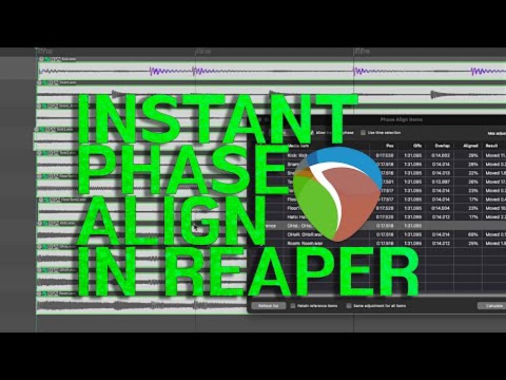 Auto Phase Align Multi-track Drums in REAPER 7.40