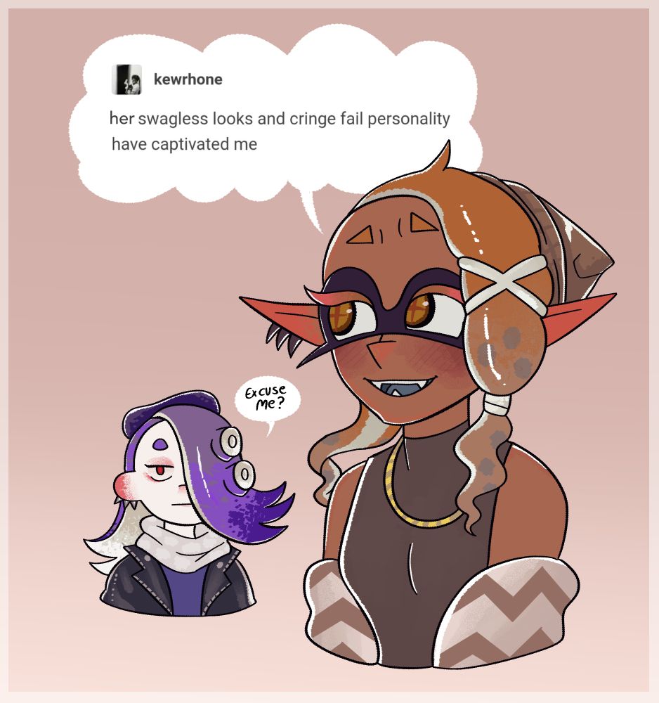 Frye saying "her swagless looks and cringe fail personality have captivated me" about Shiver