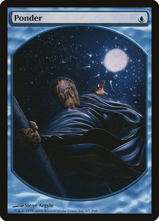 A textless version of the Magic: the Gathering card "Ponder"