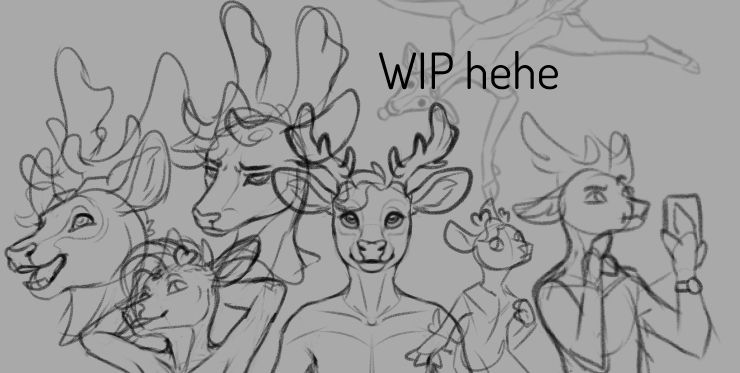 Most of the draft sketches for Doryx's ref