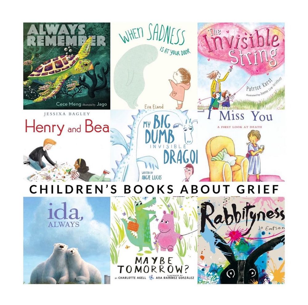 A collage of 9 picture book covers. Titled and authors are listed in thread