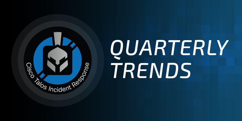 Cisco Talos Incident Response icon, next to "QUARTERLY TRENDS" in all capital letters.