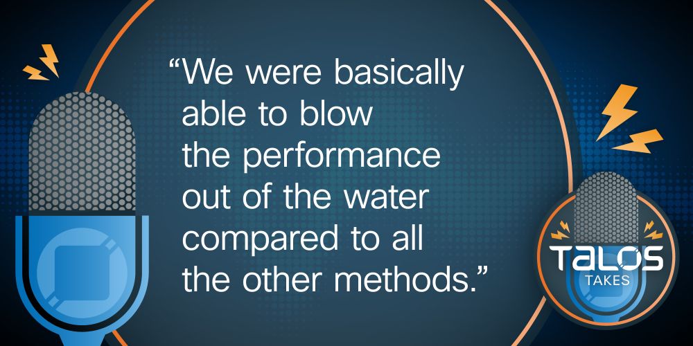 Talk bubble that says "We were basically able to blow the performance out of the water compared to all the other methods."