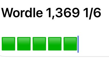 Wordle score graphic 1/6