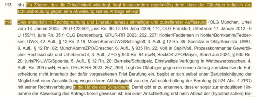 Oliver Löffel on LinkedIn: Case-law zum Eilverfahren, Folge 935 - in den Händen des Schuldners 

Im…