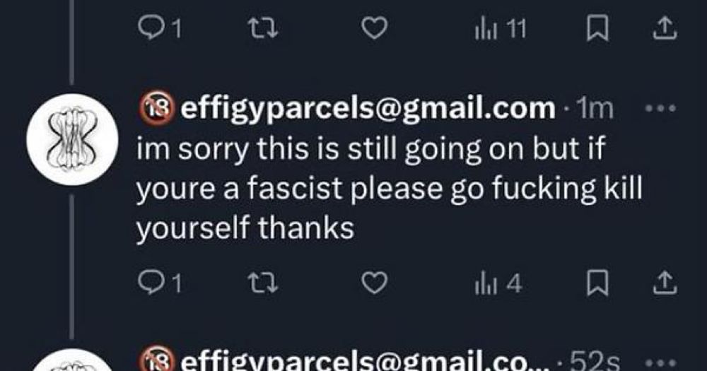 Effigy parcels shop beware (threats of doxxing, death, general bad business and hostility - Album on Imgur