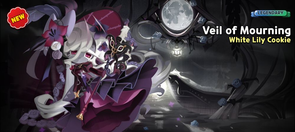 White lilly cookie veil of mourning costume 