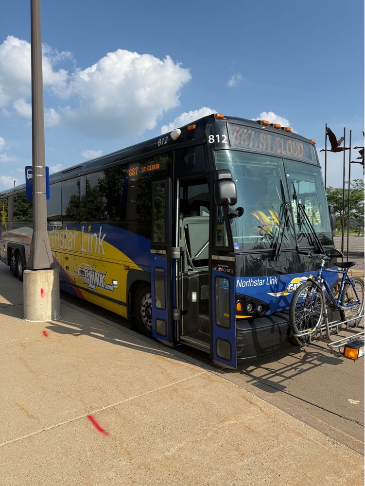 In Northstar Link bus is at the station in Big Lake