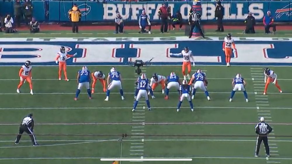 Josh Allen’s wide shotgun stance
