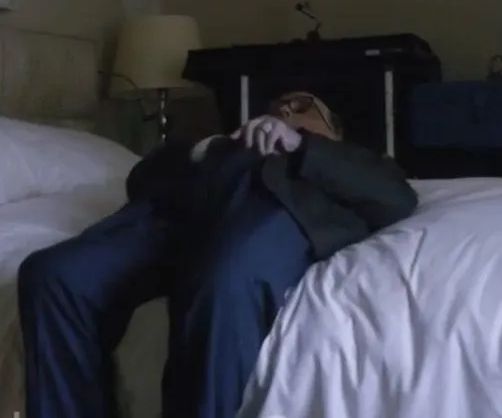 Rudy about to take his pants off in Borat 2.