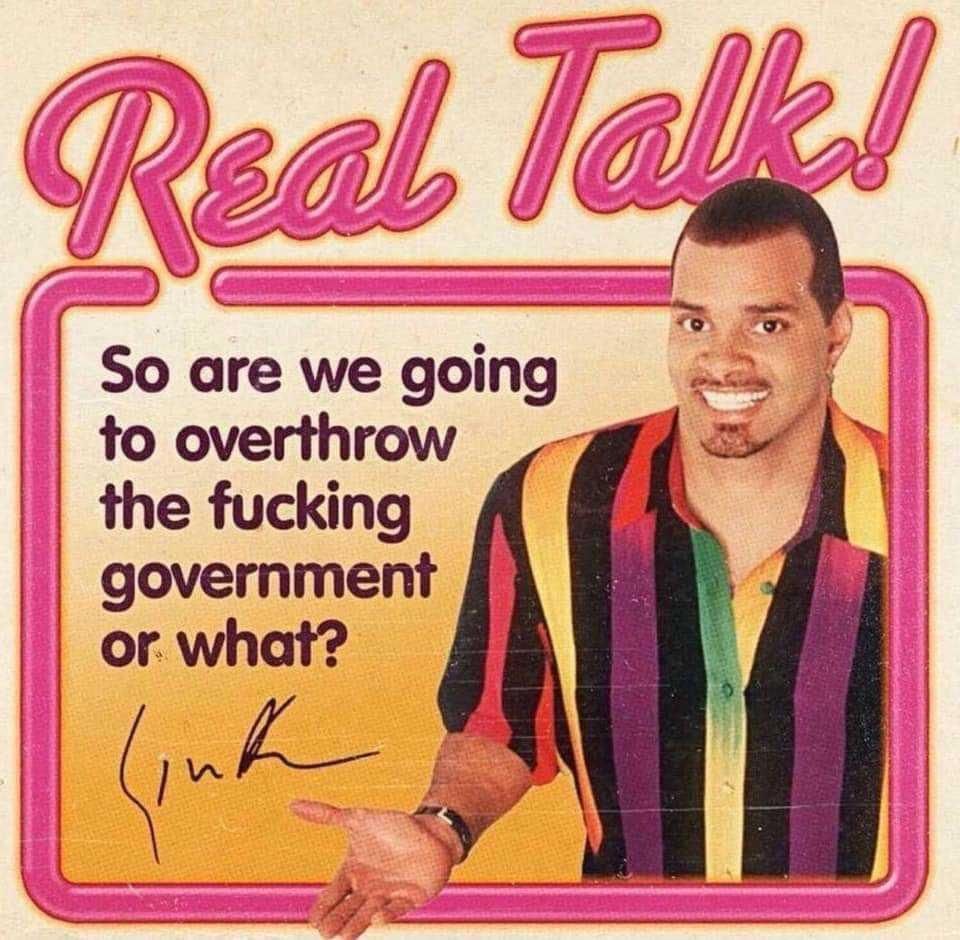 '90s comic Sinbad looking at you with a smile that's also kind of pained, and he's signed this even though it's not real? And it says real talk! So are we going to overthrow the fucking government or what