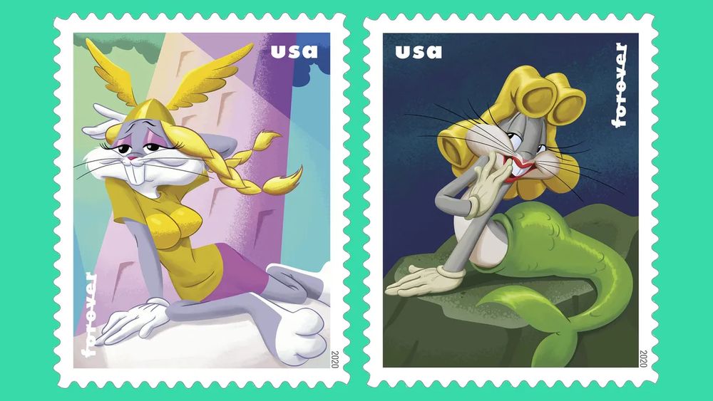 Femme Bugs Bunny on stamps