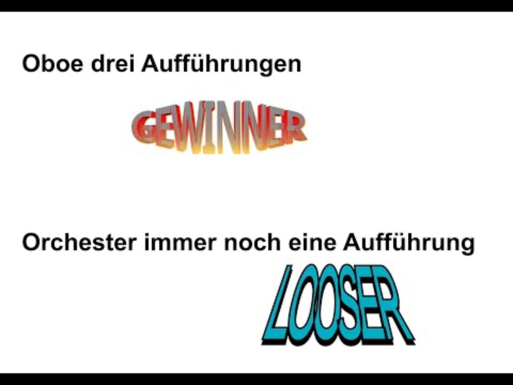 Das Kulturpunktesystem - 3x Oboe vs. 1x Orchester - Oboe gewinnt!