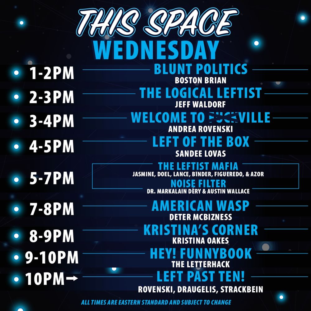 Today's This Space programming schedule.