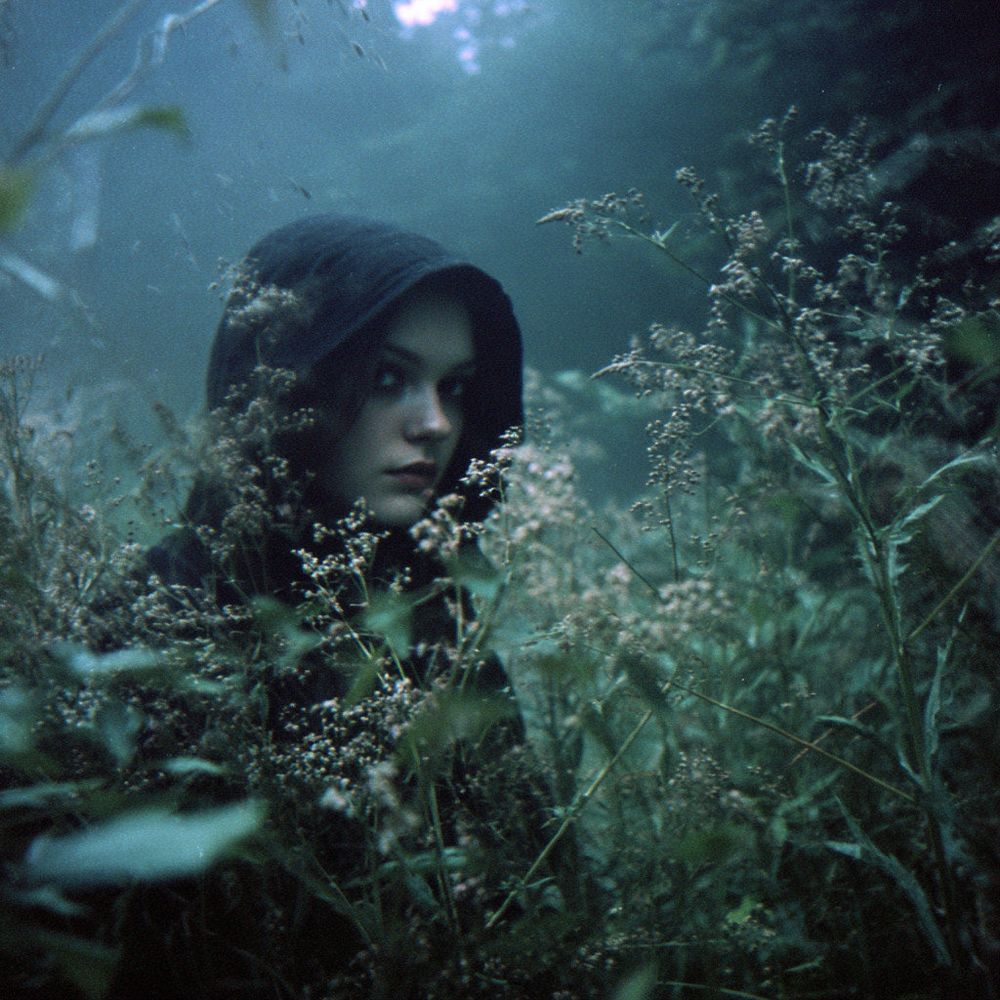 Photo taken with a Lomo LC-A using ISO 100 film. Realistic depth of field. Artistic composition. Nature, Dawn, Trees, Horror, Flowers, Witch, Grass, Weeds, Evil, Insects, Rain, Beautiful Girl, Camouflage, Concealment, Danger, Demonic.