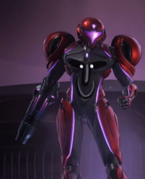 Samus' new armor but it can't stop smiling