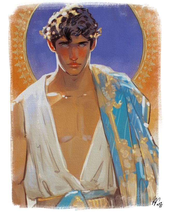 An Illustration of a person wearing a robe half body