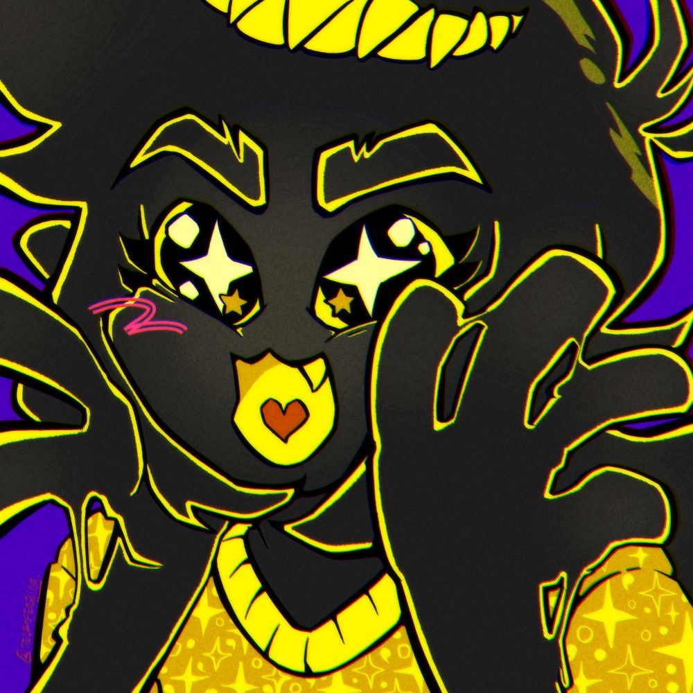 based on phi’s excited emote. she’s pressing her cheeks together in a happy and excited gesture, has two stars in both eyes and a heart in the mouth.