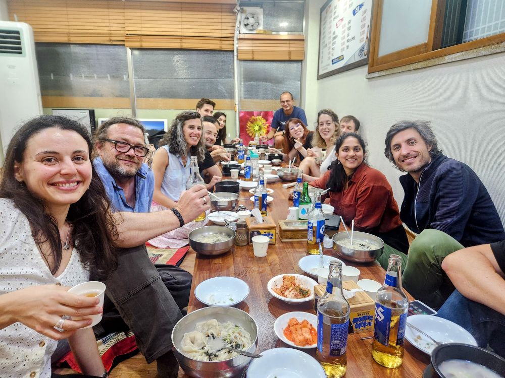 One of the first nights we converged on this small traditional restaurant, sat on the floor and ate communally.