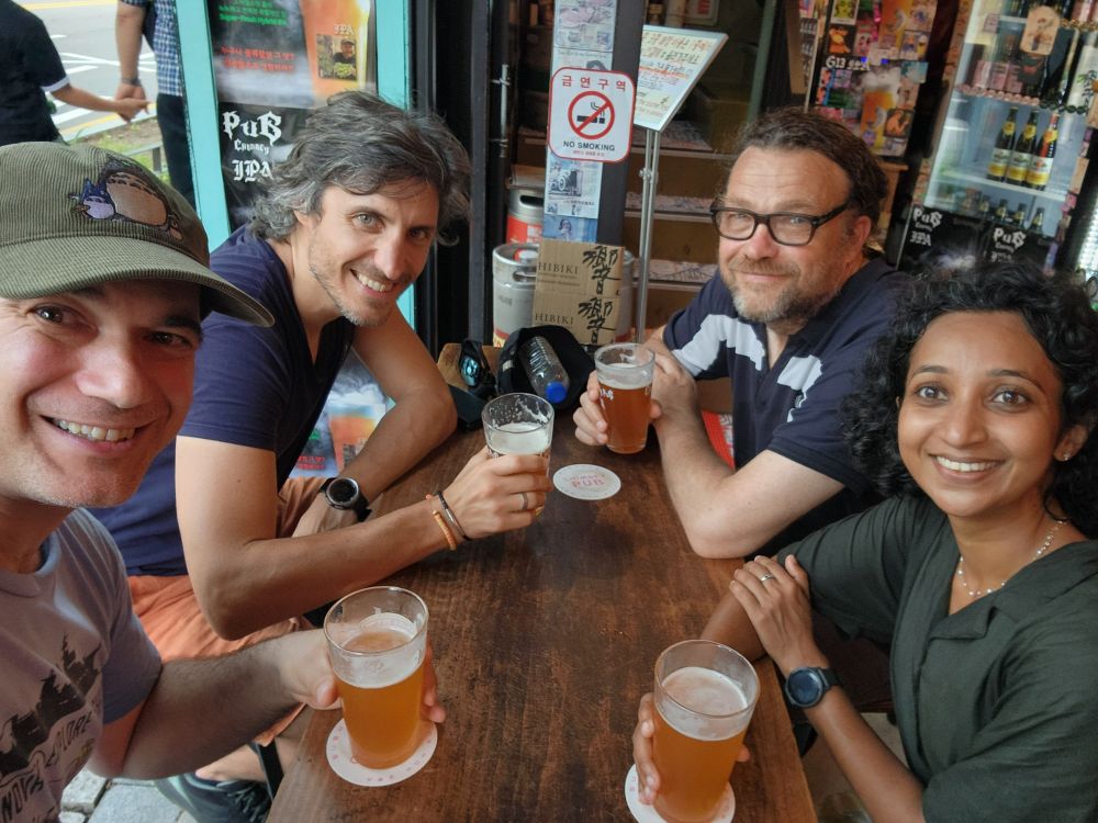 Old friends and new! Johan, Ian, Pranali, and me.
