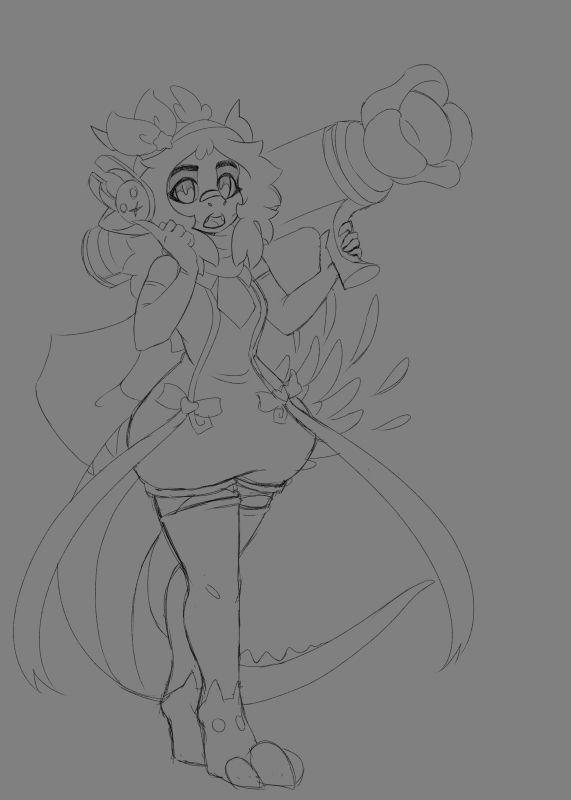 Older sketch of my anthro fursona.