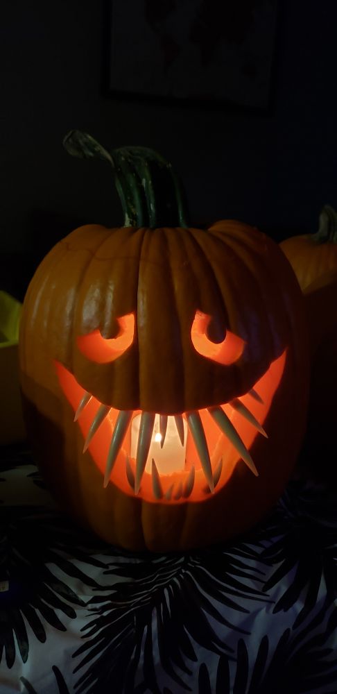 Oh yeah and in case anyone's wondering the teeth are reusable plastic teeth that You can poke into place and arrange however you want. I love them. I've used them for many years. They actually glow in the dark too or at least used to I don't know if they still do hahaha.