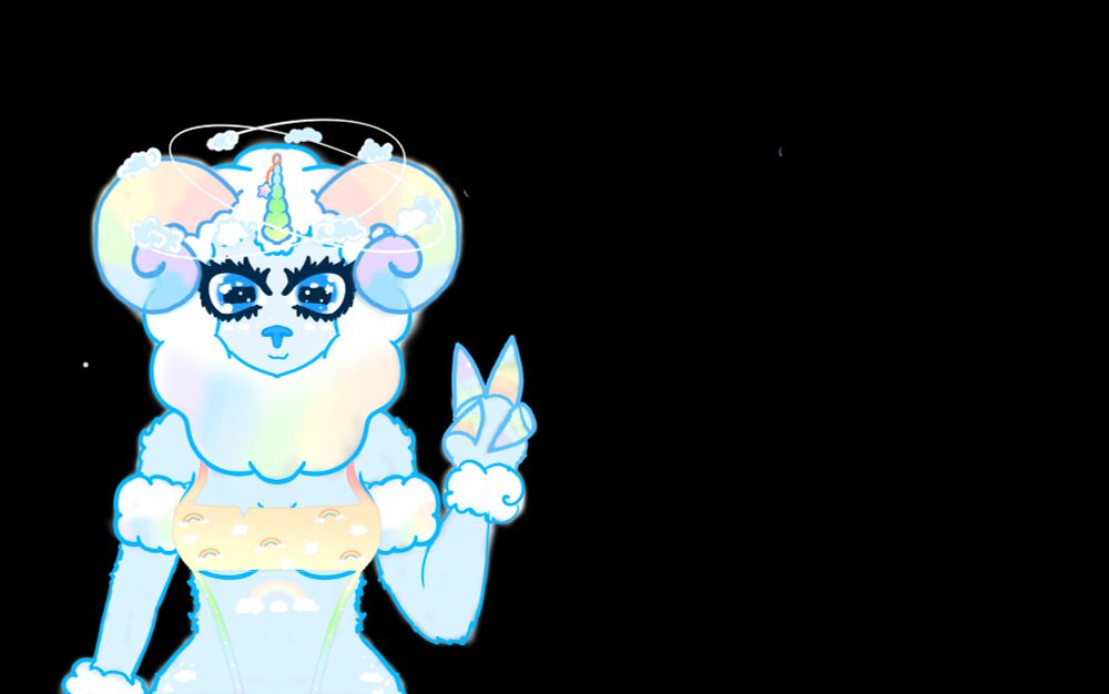 Art of a furry anthropomorphic sheepie mod I made!