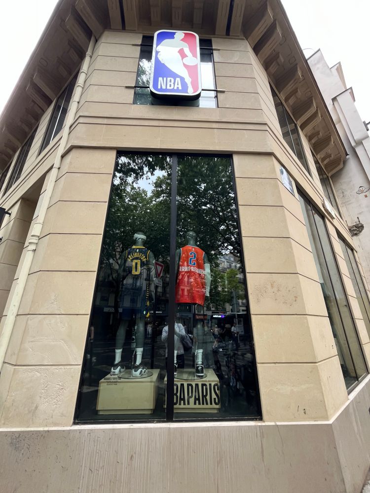 NBA Paris window of Tyrese Haliburton and Shai Gilgeous-Alexander Jerseys