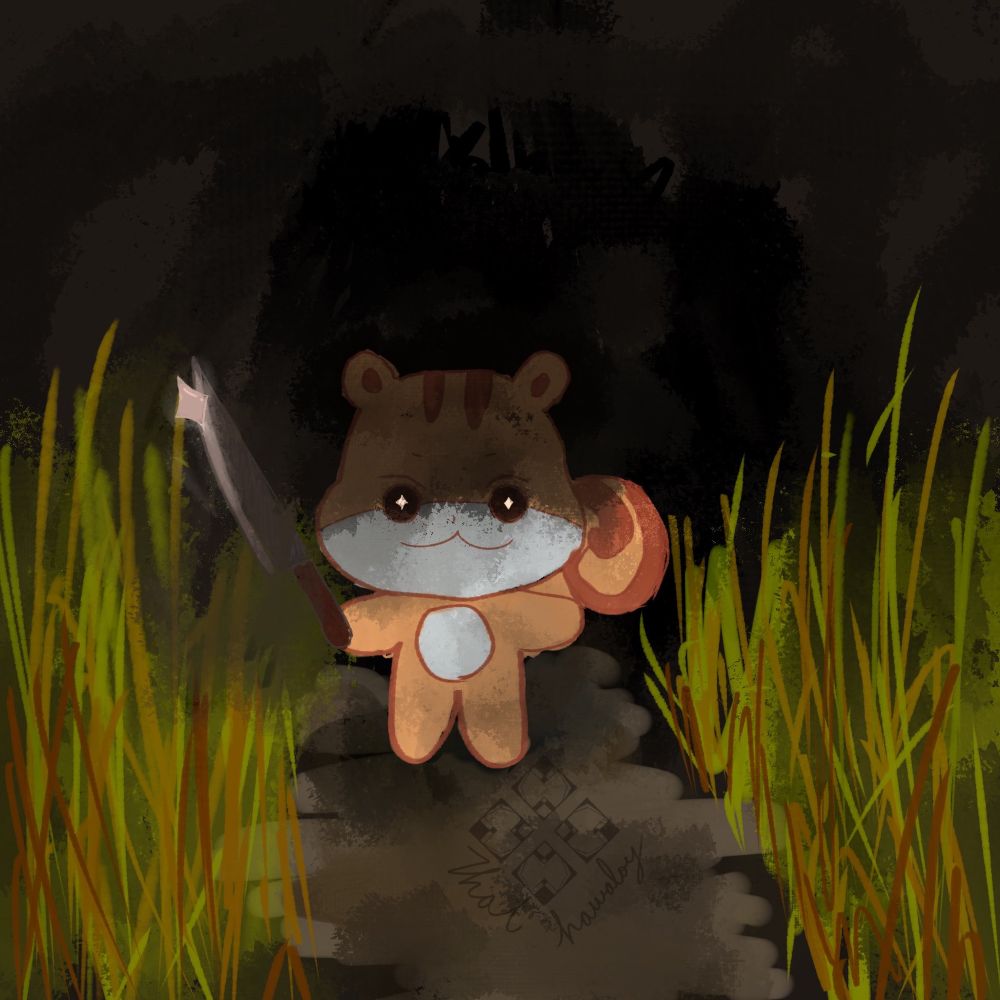 Joongrami holding a knife ,trying to haunt you down because Hongjoong told him you are following other groups >:)