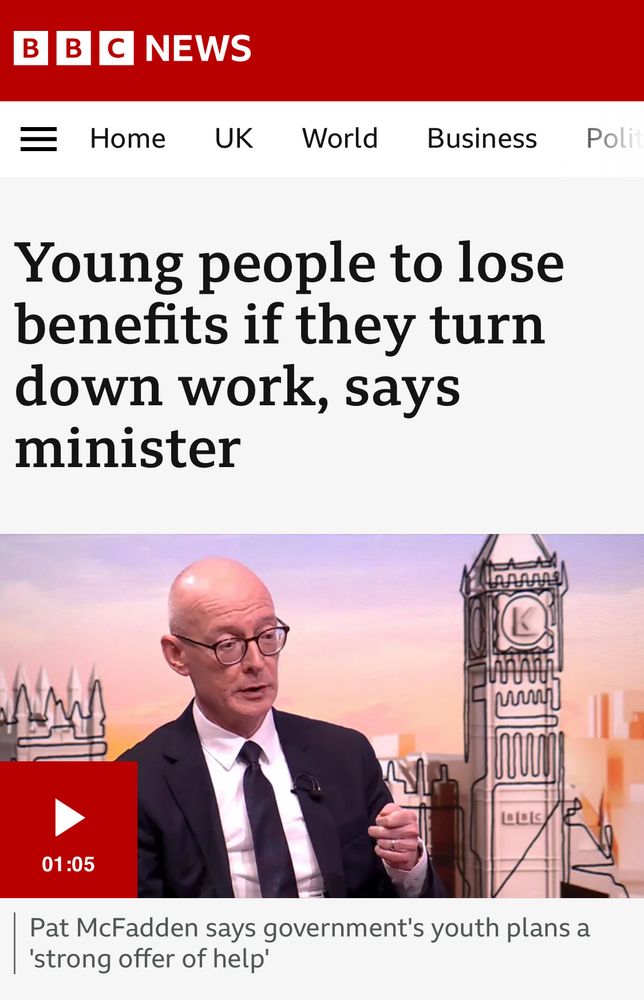 Young people to lose benefits if they turn down work, says minister