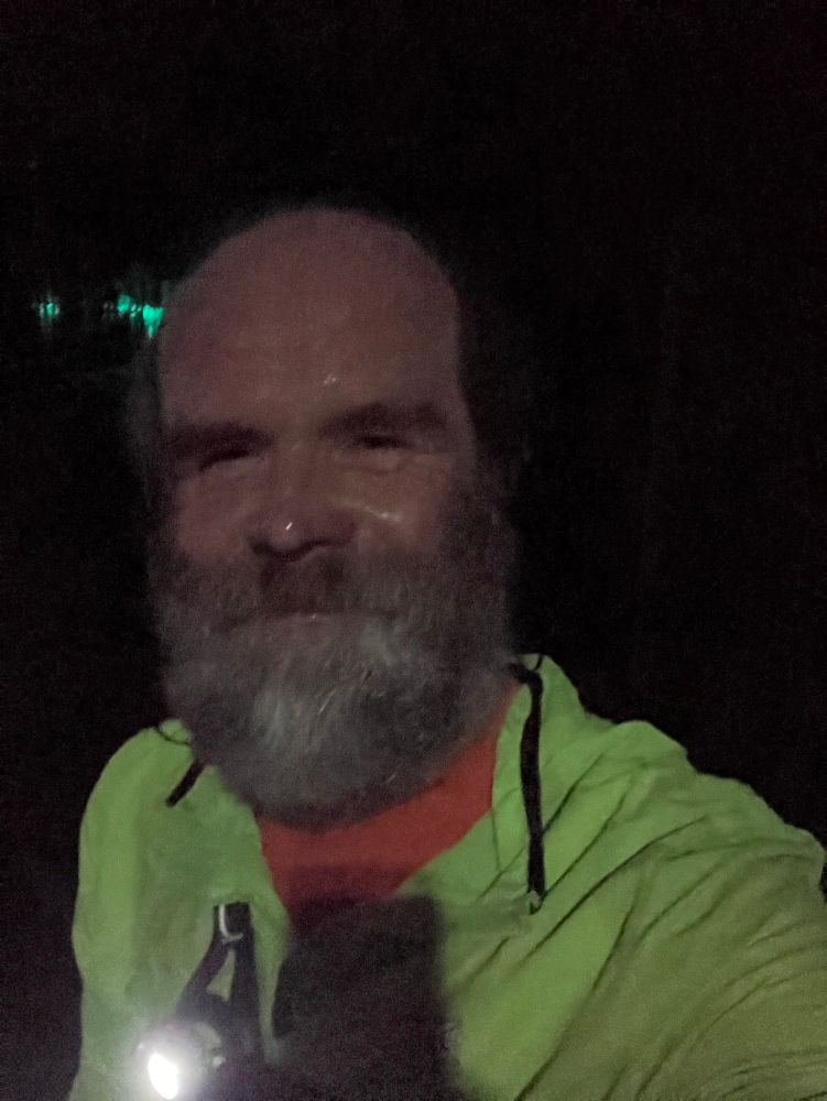 Slightly sweaty but fluorescent on the dark trails 