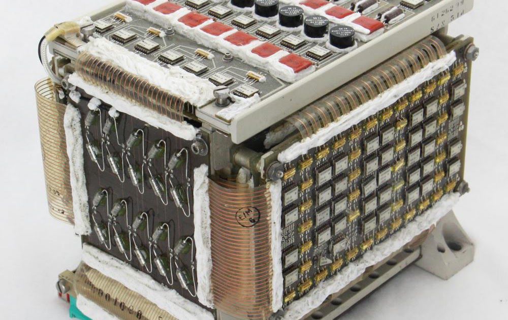 The core memory inside a Saturn V rocket's computer