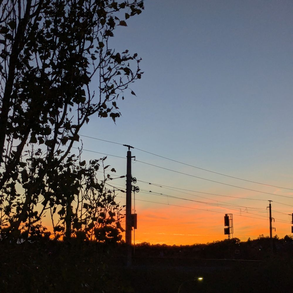 Sonnenuntergang am der Bahn