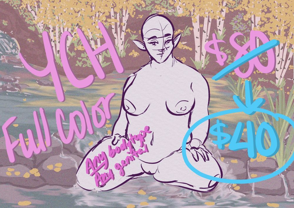 A blank ych figure sitting in a river